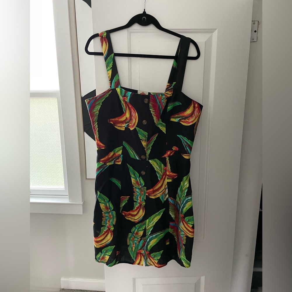 Farm Rio Preta Banana Linen Mini Dress size XL